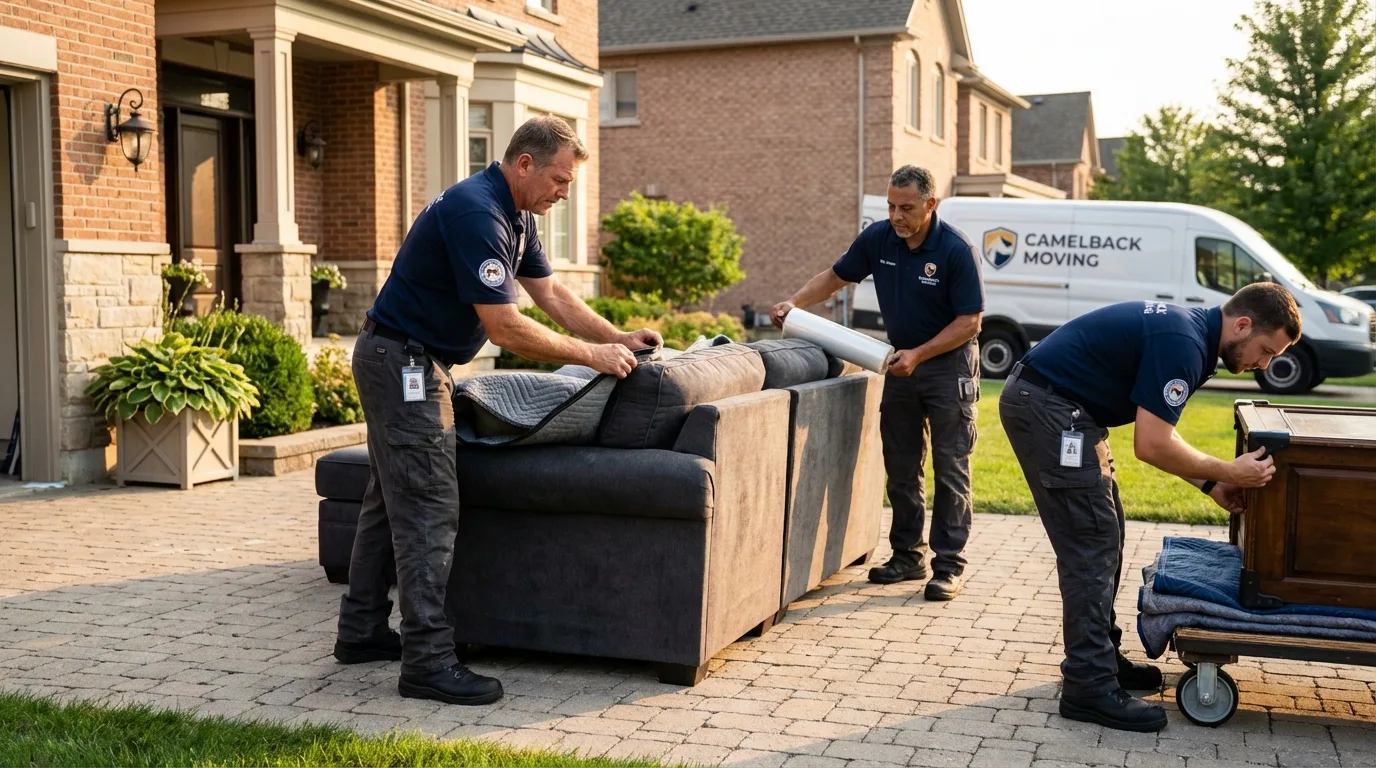 Large estate moving crew wrapping furniture in Eddyville, KY